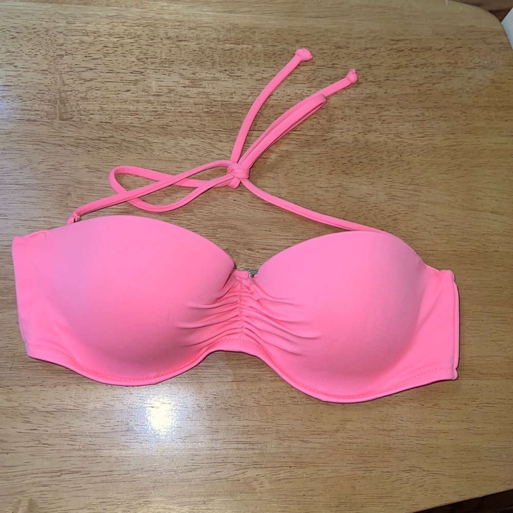 Victorias Secret Coral bando Swim Top 34c with straps